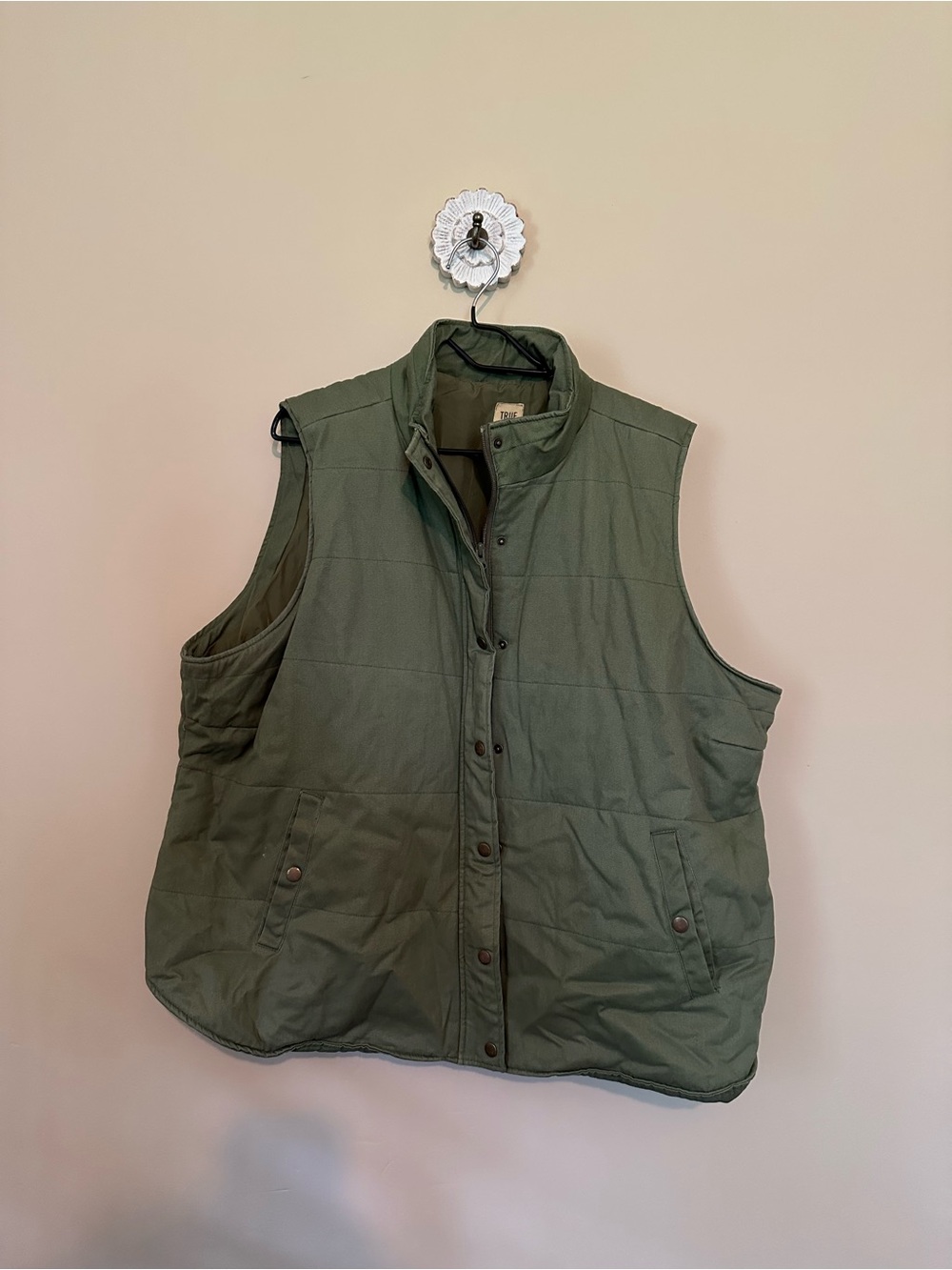 True Craft Olive Green Quilted Puffer Vest